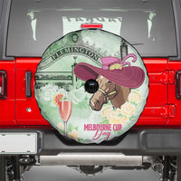 Australia Cup Melbourne Horse Racing Spare Tire Cover Hats Heels & Horseshoes Yellow Roses - Wonder Print Shop