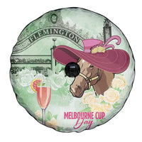 Australia Cup Melbourne Horse Racing Spare Tire Cover Hats Heels & Horseshoes Yellow Roses - Wonder Print Shop