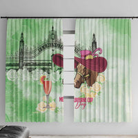 Australia Cup Melbourne Horse Racing Window Curtain Hats Heels & Horseshoes Yellow Roses - Wonder Print Shop
