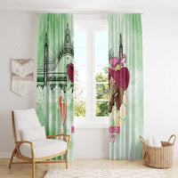 Australia Cup Melbourne Horse Racing Window Curtain Hats Heels & Horseshoes Yellow Roses - Wonder Print Shop