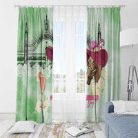 Australia Cup Melbourne Horse Racing Window Curtain Hats Heels & Horseshoes Yellow Roses - Wonder Print Shop