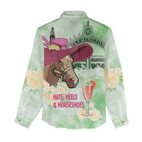 Australia Cup Melbourne Horse Racing Women Casual Shirt Hats Heels & Horseshoes Yellow Roses - Wonder Print Shop
