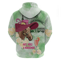 Australia Cup Melbourne Horse Racing Zip Hoodie Hats Heels & Horseshoes Yellow Roses - Wonder Print Shop