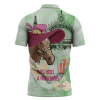 Australia Cup Melbourne Horse Racing Zipper Polo Shirt Hats Heels & Horseshoes Yellow Roses - Wonder Print Shop