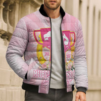 Australia Cup Melbourne Horse Racing Bomber Puffer Jacket 2025 Champion Trophy With Horseshoe - Wonder Print Shop