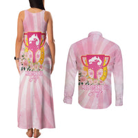 Australia Cup Melbourne Horse Racing Couples Matching Tank Maxi Dress and Long Sleeve Button Shirt 2025 Champion Trophy With Horseshoe - Wonder Print Shop