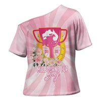 Australia Cup Melbourne Horse Racing Cross Shoulder Shirt 2025 Champion Trophy With Horseshoe - Wonder Print Shop