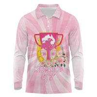 Australia Cup Melbourne Horse Racing Long Sleeve Polo Shirt 2025 Champion Trophy With Horseshoe - Wonder Print Shop