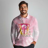 Australia Cup Melbourne Horse Racing Long Sleeve Polo Shirt 2025 Champion Trophy With Horseshoe - Wonder Print Shop