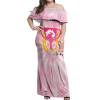 Australia Cup Melbourne Horse Racing Off Shoulder Maxi Dress 2025 Champion Trophy With Horseshoe - Wonder Print Shop