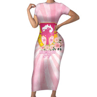 Australia Cup Melbourne Horse Racing Short Sleeve Bodycon Dress 2025 Champion Trophy With Horseshoe - Wonder Print Shop