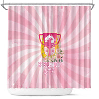 Australia Cup Melbourne Horse Racing Shower Curtain 2025 Champion Trophy With Horseshoe - Wonder Print Shop