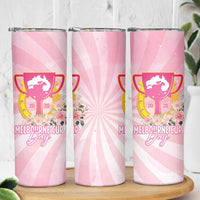 Australia Cup Melbourne Horse Racing Skinny Tumbler 2025 Champion Trophy With Horseshoe - Wonder Print Shop