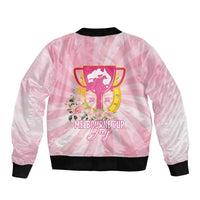 Australia Cup Melbourne Horse Racing Sleeve Zip Bomber Jacket 2025 Champion Trophy With Horseshoe - Wonder Print Shop