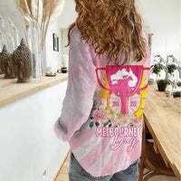 Australia Cup Melbourne Horse Racing Women Casual Shirt 2025 Champion Trophy With Horseshoe - Wonder Print Shop