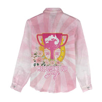 Australia Cup Melbourne Horse Racing Women Casual Shirt 2025 Champion Trophy With Horseshoe - Wonder Print Shop