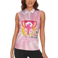 Australia Cup Melbourne Horse Racing Women Sleeveless Polo Shirt 2025 Champion Trophy With Horseshoe - Wonder Print Shop
