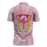 Australia Cup Melbourne Horse Racing Zipper Polo Shirt 2025 Champion Trophy With Horseshoe - Wonder Print Shop