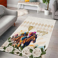 Australia Cup Caulfield Horse Racing Area Rug Champion Trophy Mix White Roses - Wonder Print Shop