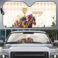 Australia Cup Caulfield Horse Racing Auto Sun Shade Champion Trophy Mix White Roses - Wonder Print Shop