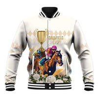 Australia Cup Caulfield Horse Racing Baseball Jacket Champion Trophy Mix White Roses - Wonder Print Shop