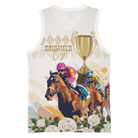 Australia Cup Caulfield Horse Racing Basketball Jersey Champion Trophy Mix White Roses - Wonder Print Shop