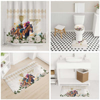 Australia Cup Caulfield Horse Racing Bathroom Set Champion Trophy Mix White Roses - Wonder Print Shop