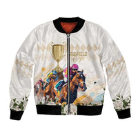 Australia Cup Caulfield Horse Racing Bomber Jacket Champion Trophy Mix White Roses - Wonder Print Shop