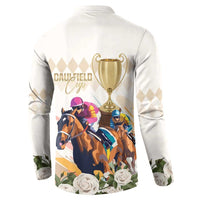 Australia Cup Caulfield Horse Racing Button Sweatshirt Champion Trophy Mix White Roses - Wonder Print Shop