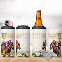 Australia Cup Caulfield Horse Racing 4 in 1 Can Cooler Tumbler Champion Trophy Mix White Roses - Wonder Print Shop