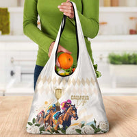 Australia Cup Caulfield Horse Racing Grocery Bag Champion Trophy Mix White Roses - Wonder Print Shop