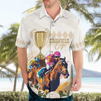 Australia Cup Caulfield Horse Racing Hawaiian Shirt Champion Trophy Mix White Roses - Wonder Print Shop
