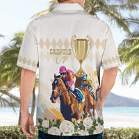 Australia Cup Caulfield Horse Racing Hawaiian Shirt Champion Trophy Mix White Roses - Wonder Print Shop