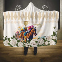 Australia Cup Caulfield Horse Racing Hooded Blanket Champion Trophy Mix White Roses - Wonder Print Shop