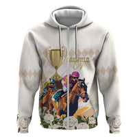 Australia Cup Caulfield Horse Racing Hoodie Champion Trophy Mix White Roses - Wonder Print Shop
