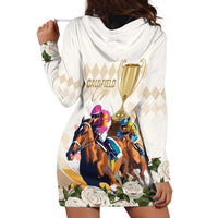 Australia Cup Caulfield Horse Racing Hoodie Dress Champion Trophy Mix White Roses - Wonder Print Shop