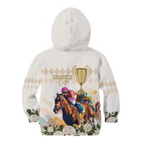 Australia Cup Caulfield Horse Racing Kid Hoodie Champion Trophy Mix White Roses - Wonder Print Shop
