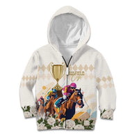 Australia Cup Caulfield Horse Racing Kid Hoodie Champion Trophy Mix White Roses - Wonder Print Shop