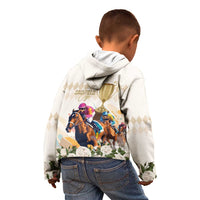 Australia Cup Caulfield Horse Racing Kid Hoodie Champion Trophy Mix White Roses - Wonder Print Shop