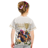 Australia Cup Caulfield Horse Racing Kid T Shirt Champion Trophy Mix White Roses - Wonder Print Shop