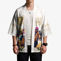 Australia Cup Caulfield Horse Racing Kimono Champion Trophy Mix White Roses - Wonder Print Shop
