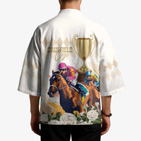 Australia Cup Caulfield Horse Racing Kimono Champion Trophy Mix White Roses - Wonder Print Shop