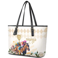 Australia Cup Caulfield Horse Racing Leather Tote Bag Champion Trophy Mix White Roses - Wonder Print Shop