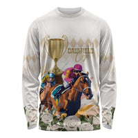 Australia Cup Caulfield Horse Racing Long Sleeve Shirt Champion Trophy Mix White Roses - Wonder Print Shop