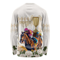 Australia Cup Caulfield Horse Racing Long Sleeve Shirt Champion Trophy Mix White Roses - Wonder Print Shop