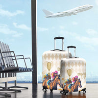 Australia Cup Caulfield Horse Racing Luggage Cover Champion Trophy Mix White Roses - Wonder Print Shop