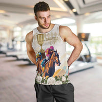 Australia Cup Caulfield Horse Racing Men Tank Top Champion Trophy Mix White Roses - Wonder Print Shop