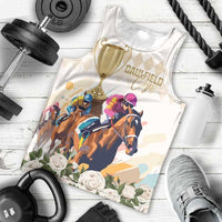 Australia Cup Caulfield Horse Racing Men Tank Top Champion Trophy Mix White Roses - Wonder Print Shop