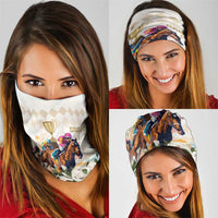 Australia Cup Caulfield Horse Racing Neck Gaiter Champion Trophy Mix White Roses - Wonder Print Shop