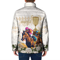Australia Cup Caulfield Horse Racing Padded Jacket Champion Trophy Mix White Roses - Wonder Print Shop